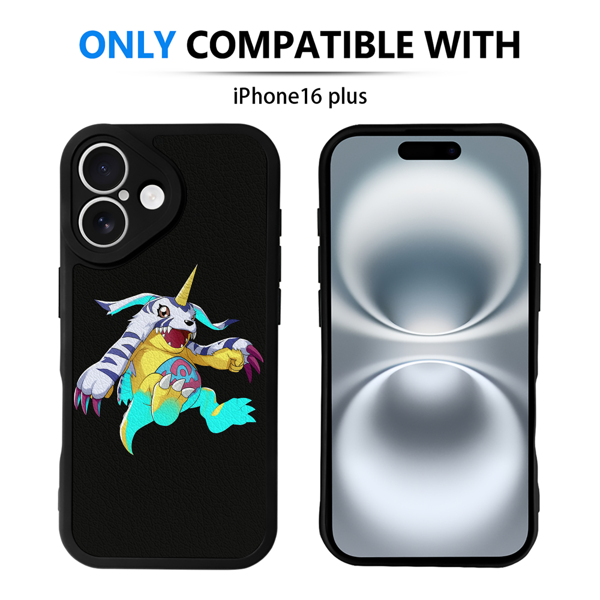 （画像用） Digimon デジタルモンスター/デジモン 【iPhone 16シリーズ対応】シリコンスマホケース（レザー調） 材質：シリコン